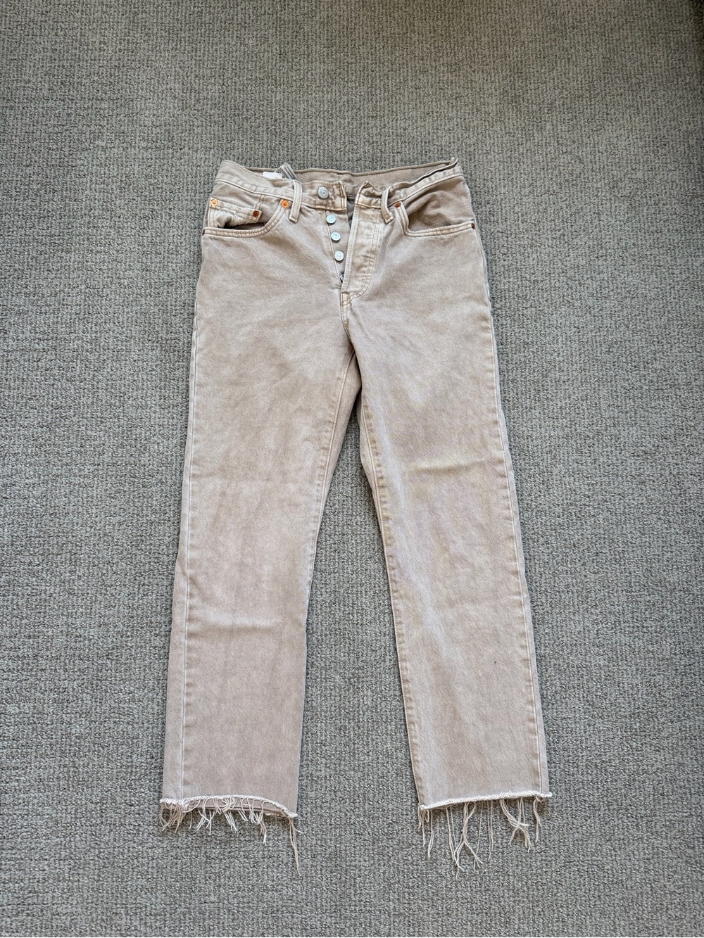 Levi’s 501 Original Straight Leg Tan Denim
